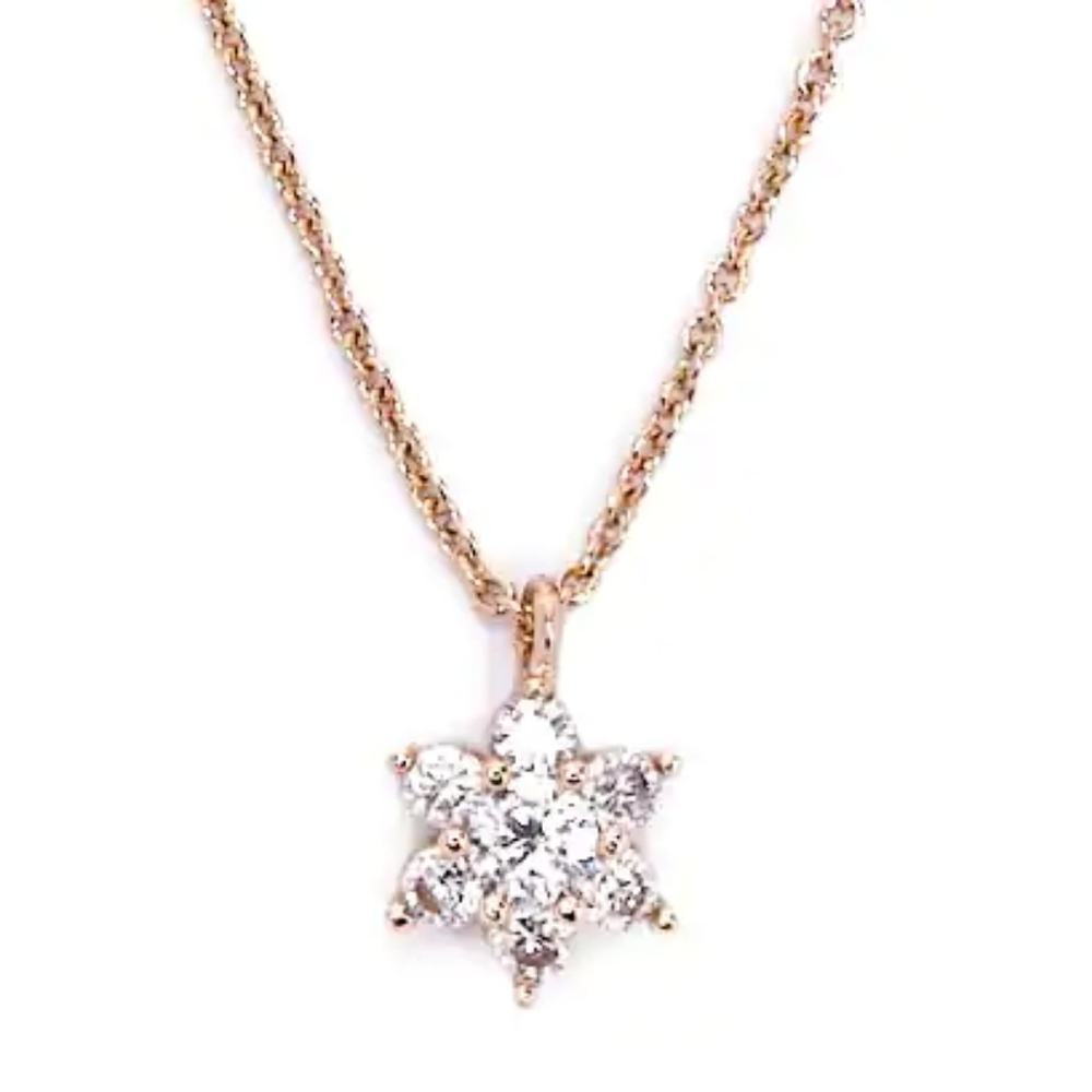 Cubic Zirconia Flower Pendant Necklace